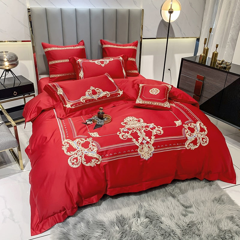 DELPHINE DUVET COVER & SHAMS EYPTIAN COTTON 600TC