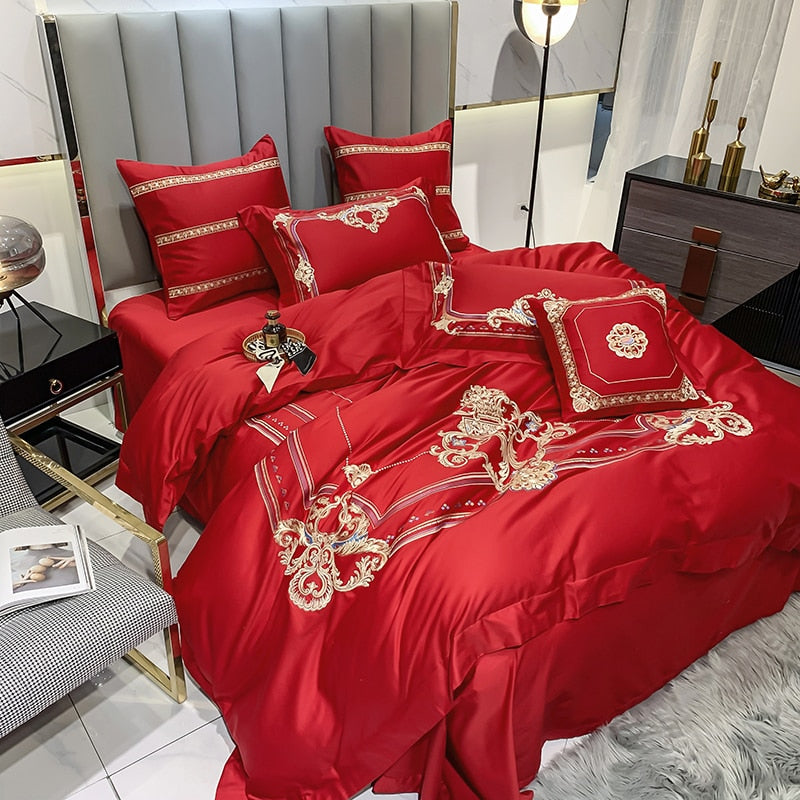 DELPHINE DUVET COVER & SHAMS EYPTIAN COTTON 600TC