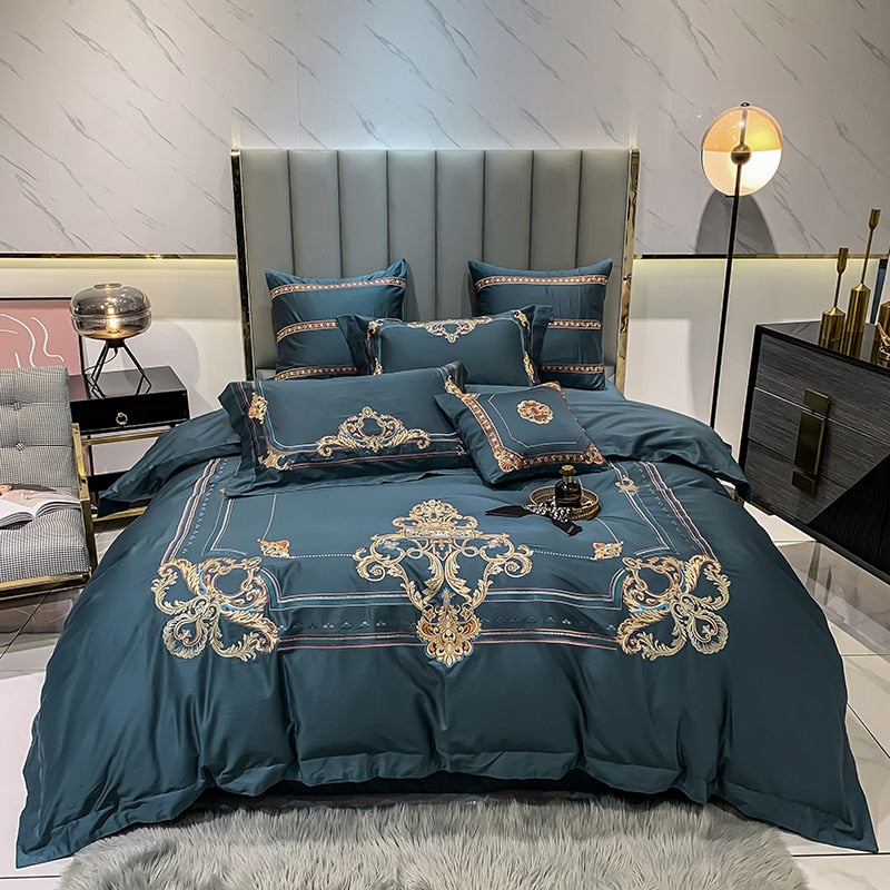 DELPHINE DUVET COVER & SHAMS EYPTIAN COTTON 600TC