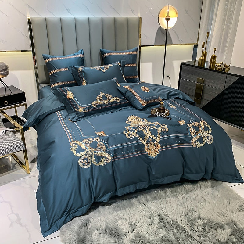 DELPHINE DUVET COVER & SHAMS EYPTIAN COTTON 600TC