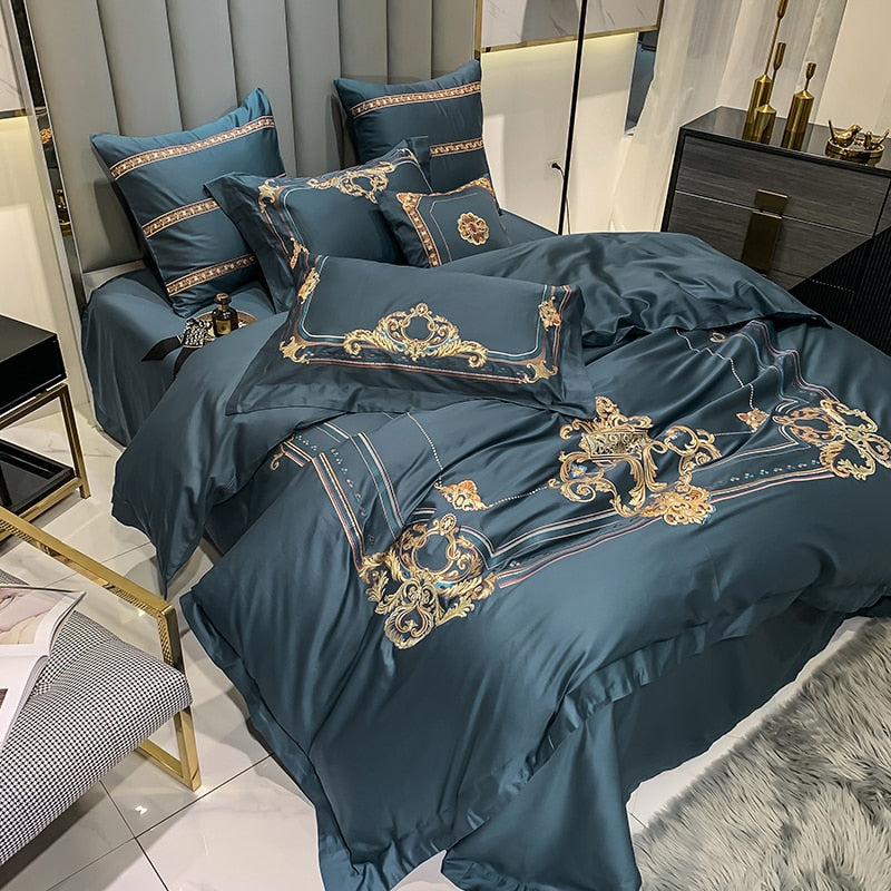 DELPHINE DUVET COVER & SHAMS EYPTIAN COTTON 600TC