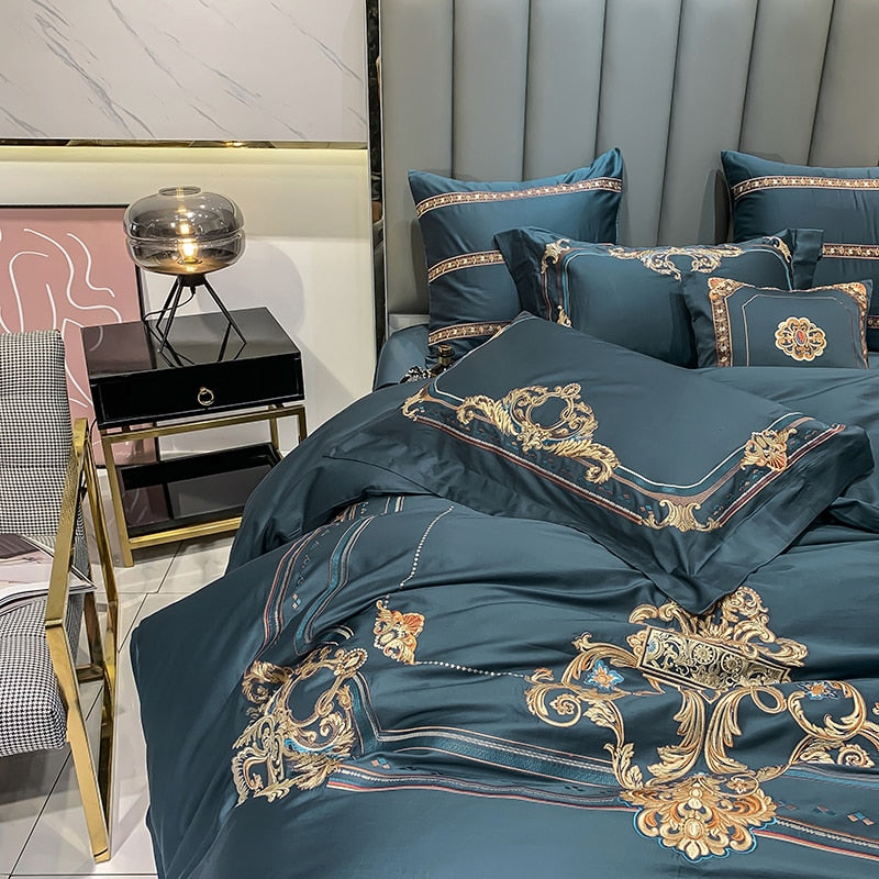 DELPHINE DUVET COVER & SHAMS EYPTIAN COTTON 600TC