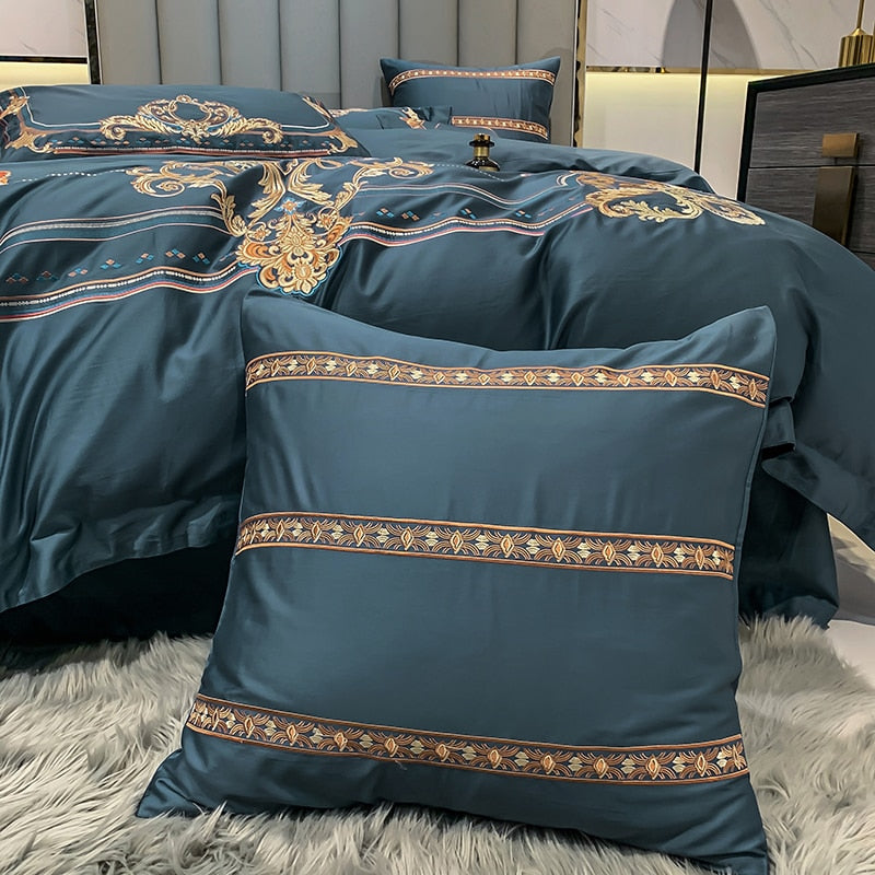 DELPHINE DUVET COVER & SHAMS EYPTIAN COTTON 600TC