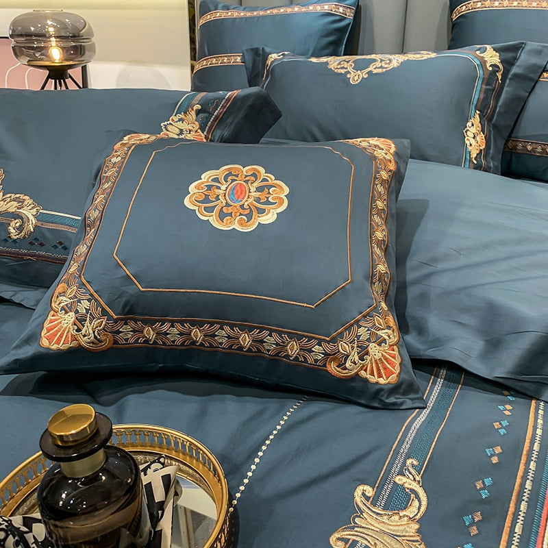 DELPHINE DUVET COVER & SHAMS EYPTIAN COTTON 600TC