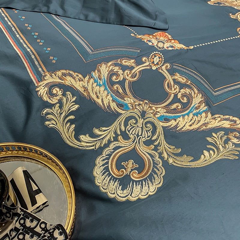 DELPHINE DUVET COVER & SHAMS EYPTIAN COTTON 600TC