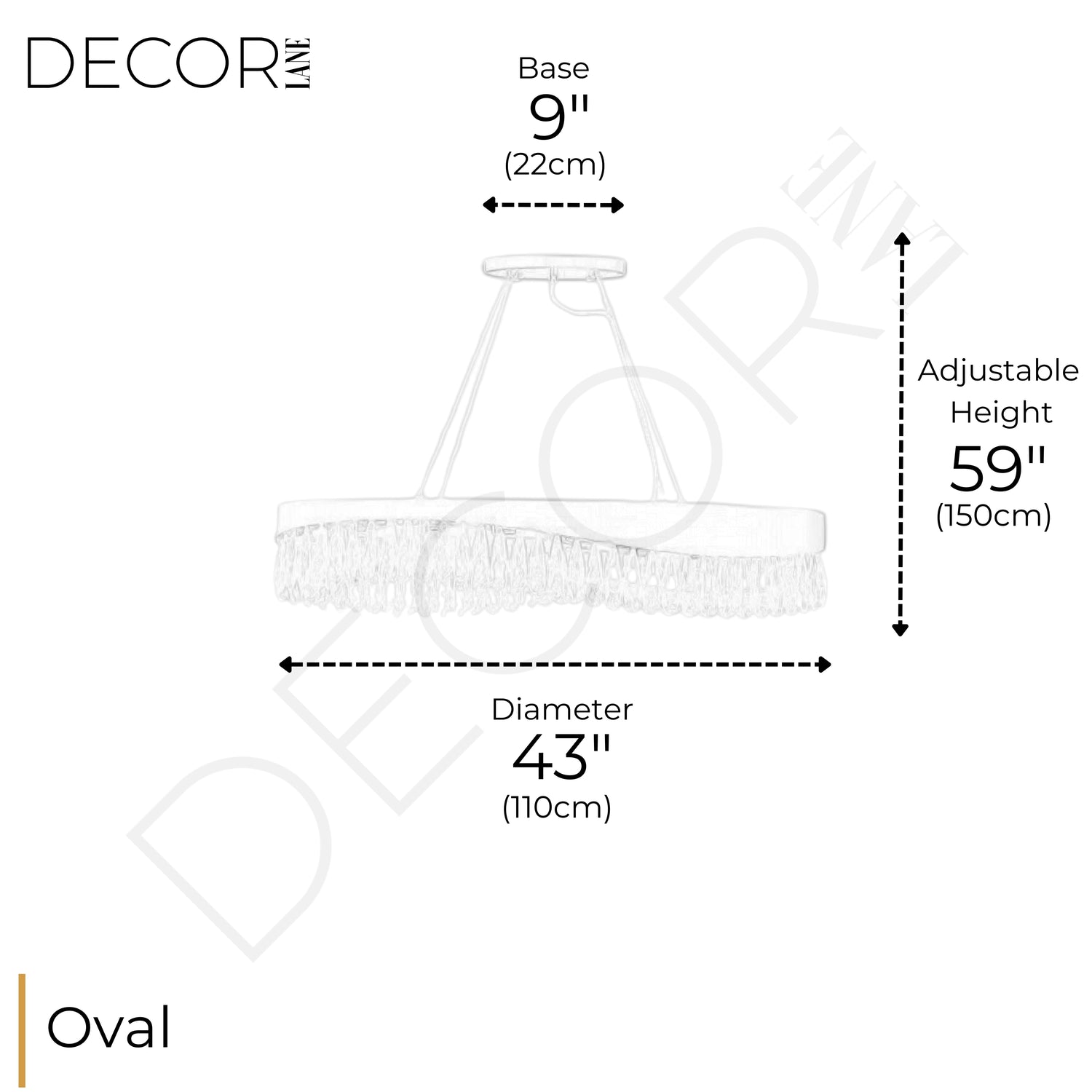 LUXURY WAVE OVAL CHANDELIER
