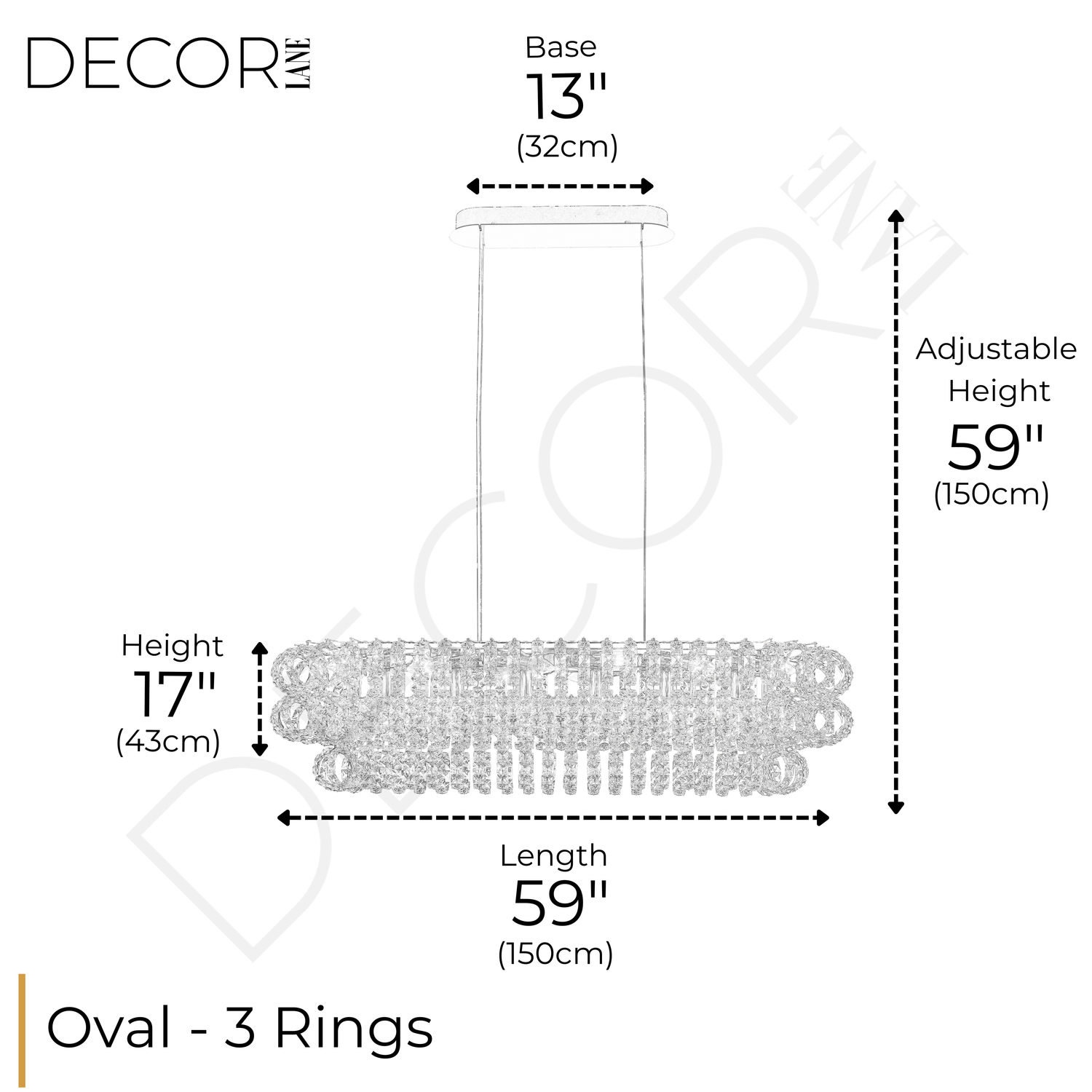 AMULETTE OVAL 3 TIER CHANDELIER