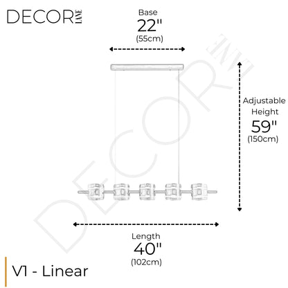 BRUME ÉLÉGANTE LINEAR CHANDELIER