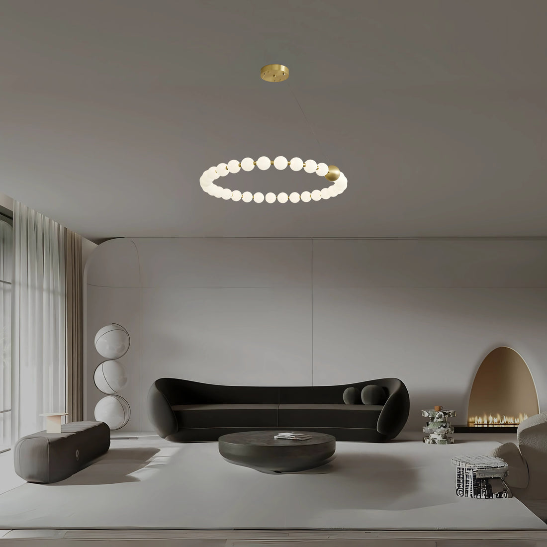 DÉLICATESSE DE PERLES HALO CHANDELIER