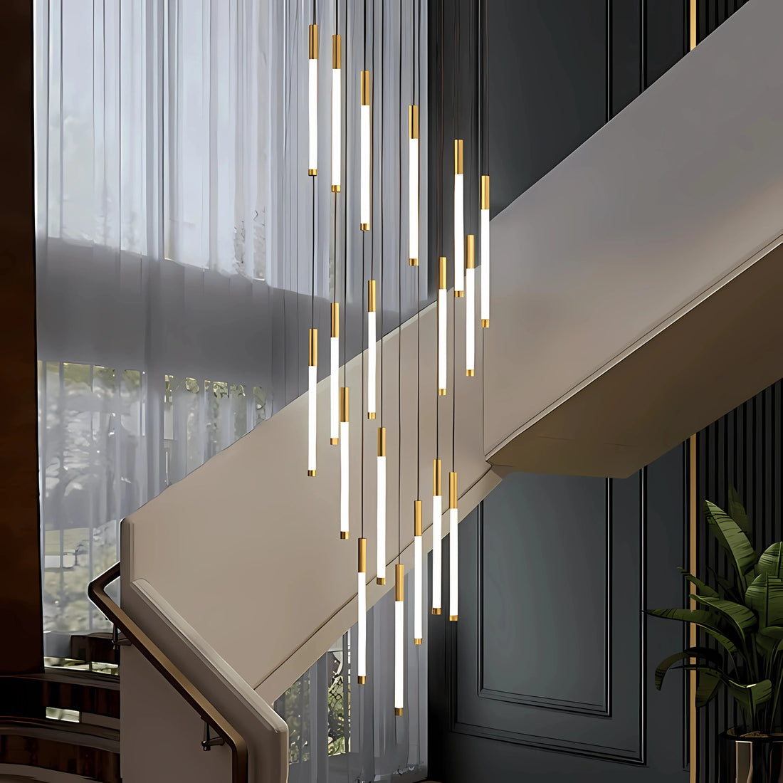 FEU DANSANT STAIRCASE CHANDELIER