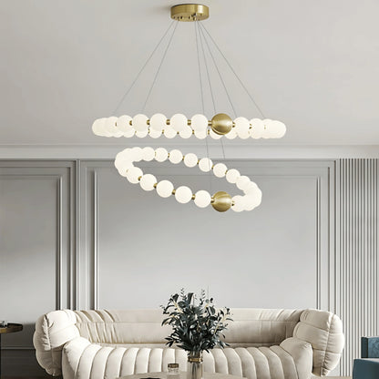 DÉLICATESSE DE PERLES 2 TIER CHANDELIER