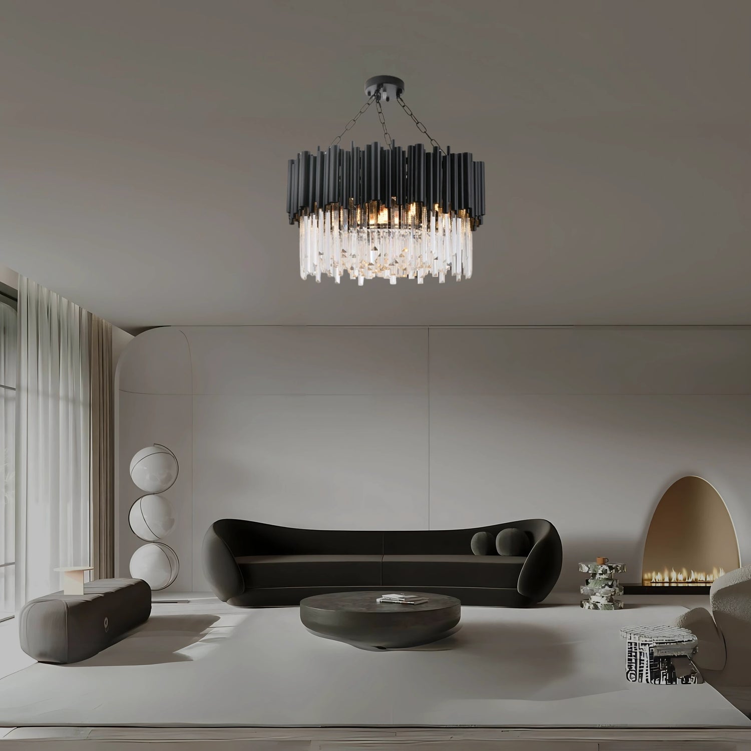 NOIR ÉBÈNE HALO CHANDELIER