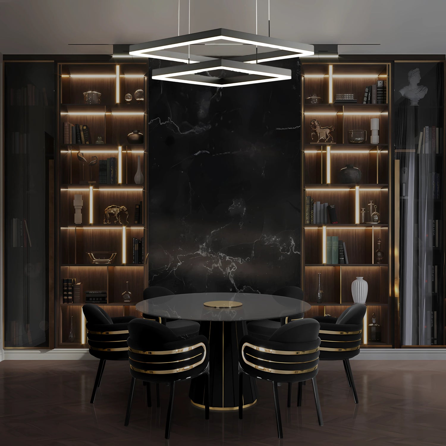 CARRÉ ÉLÉGANT 2 TIER CHANDELIER