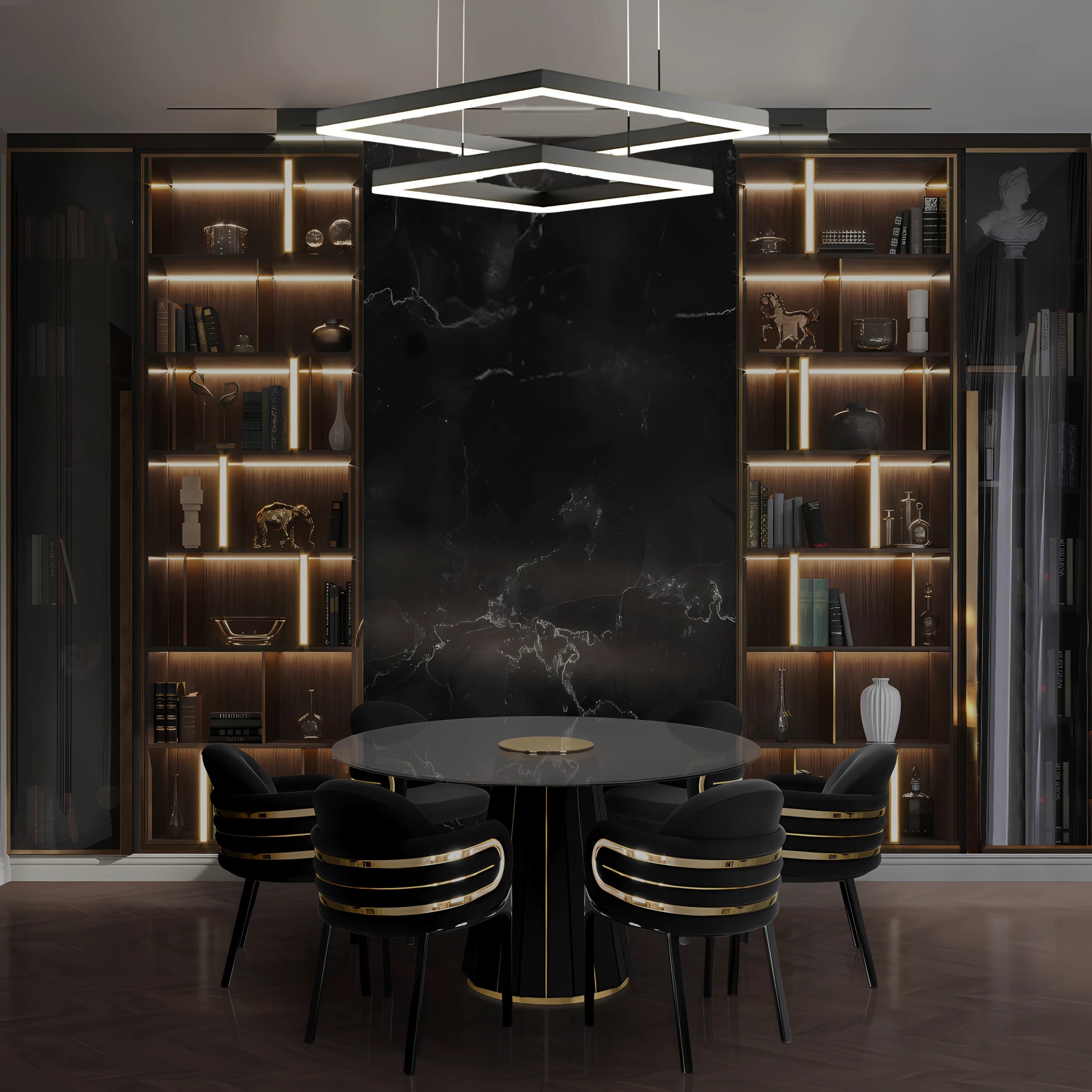 CARRÉ ÉLÉGANT 2 TIER CHANDELIER
