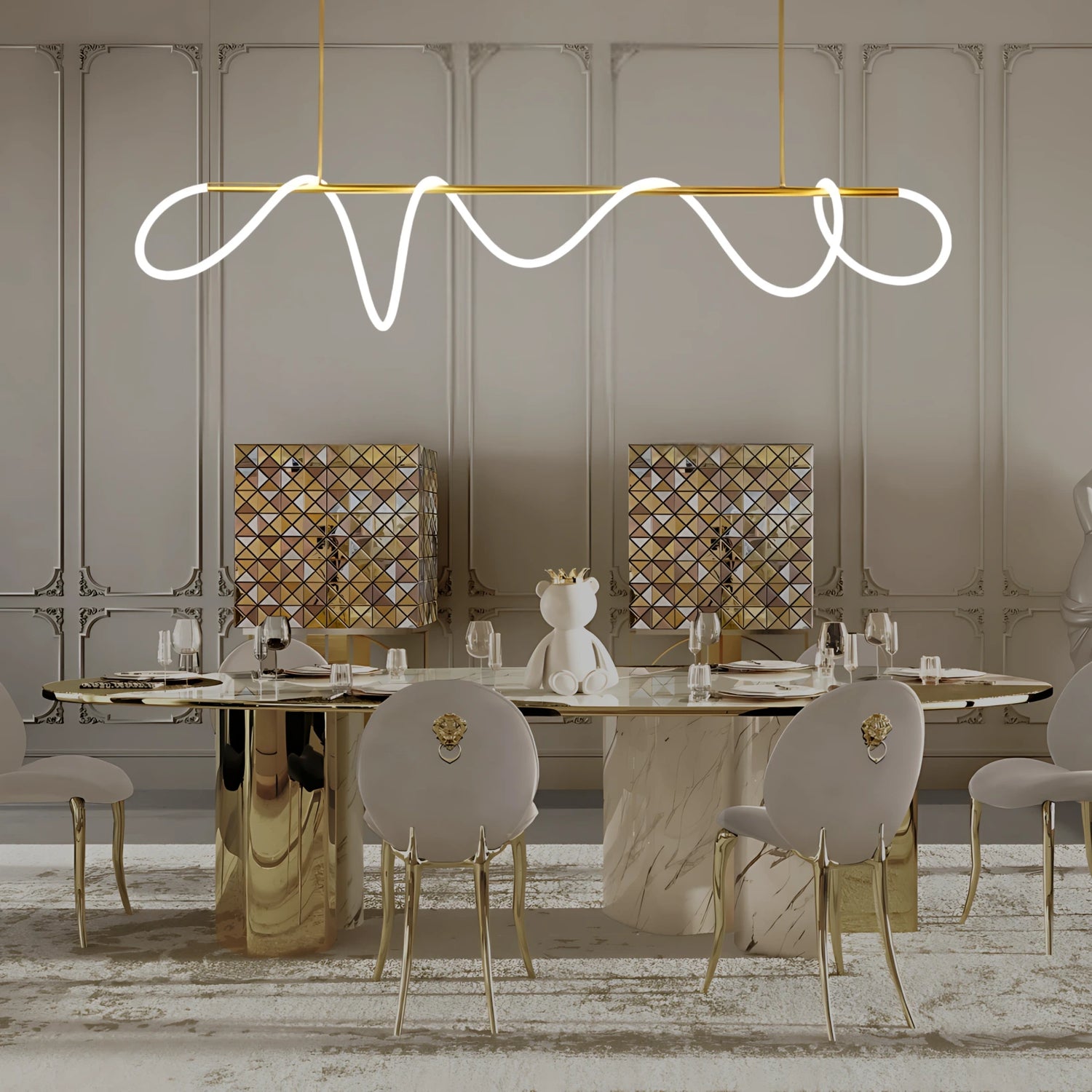 AMORPHOUS TUBE LINEAR CHANDELIER