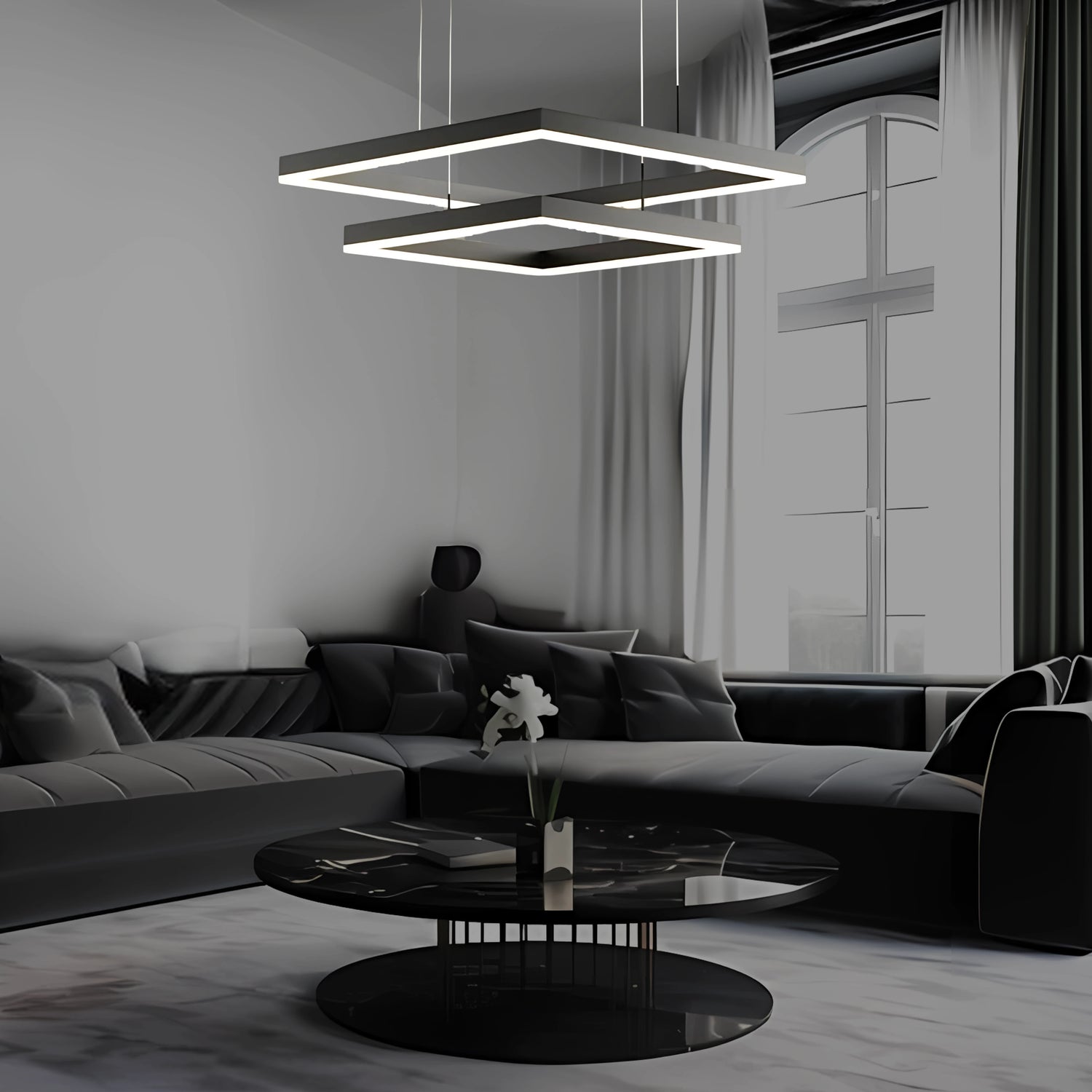 CARRÉ ÉLÉGANT 2 TIER CHANDELIER
