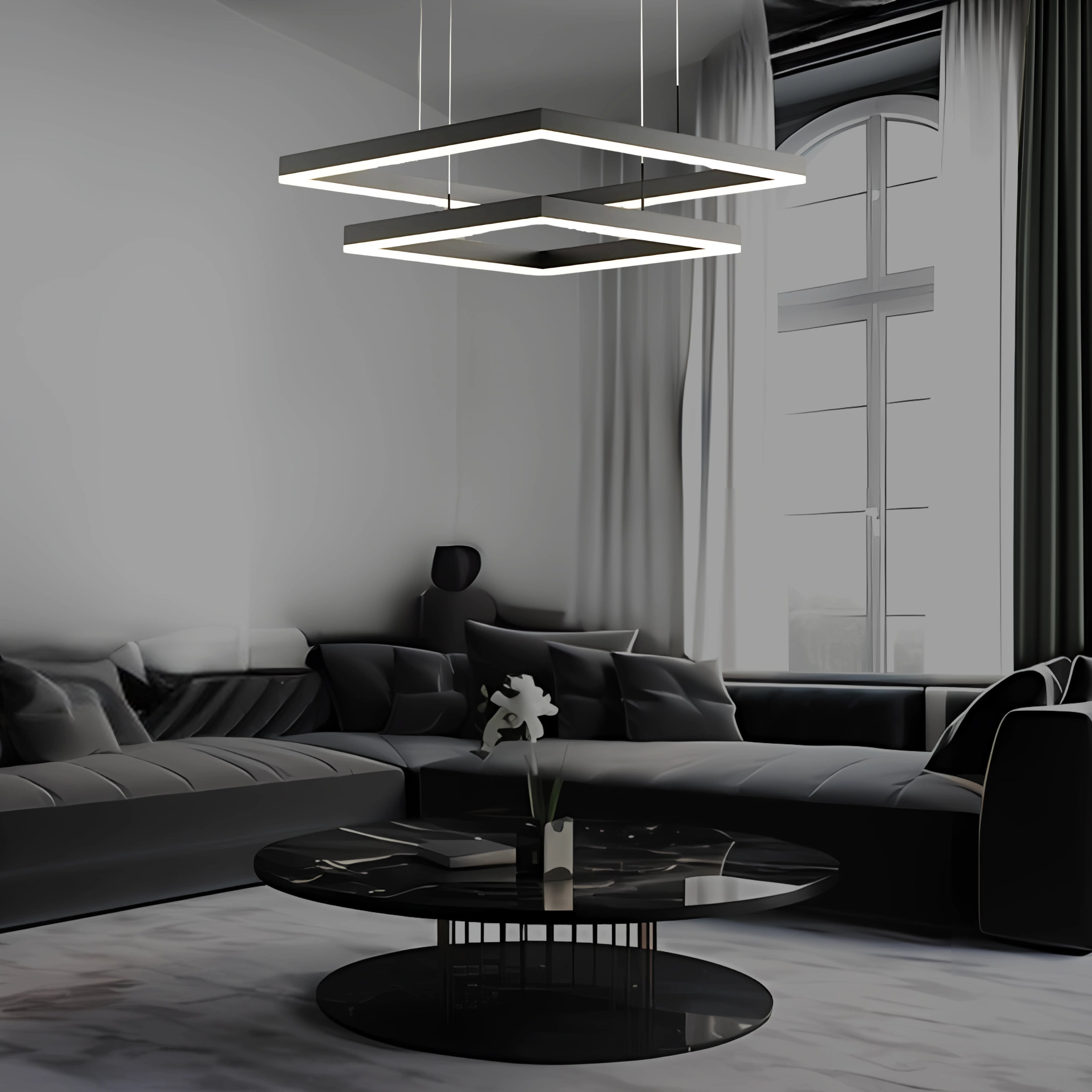 CARRÉ ÉLÉGANT 2 TIER CHANDELIER