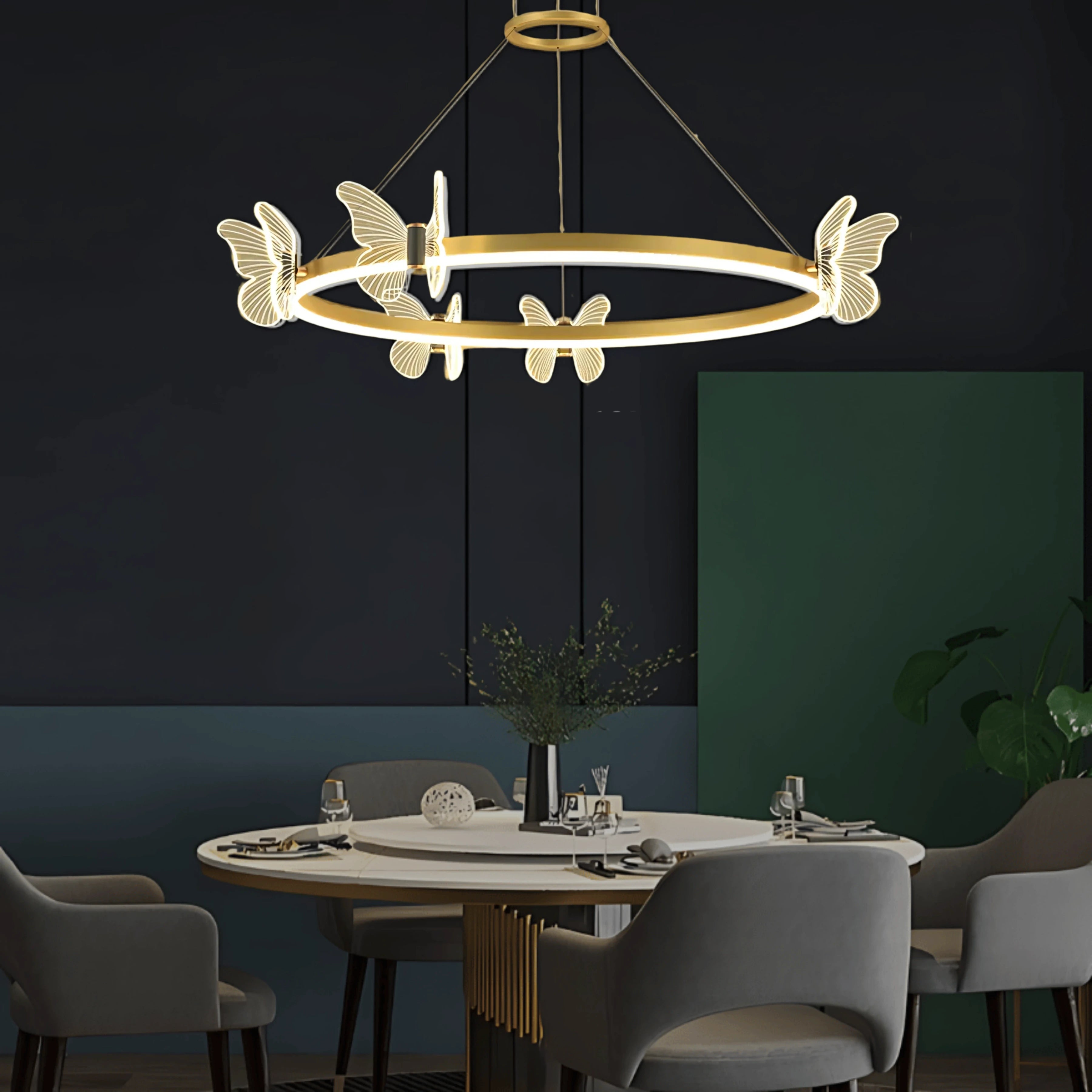 FLIGHT OF LIGHT HALO CHANDELIER