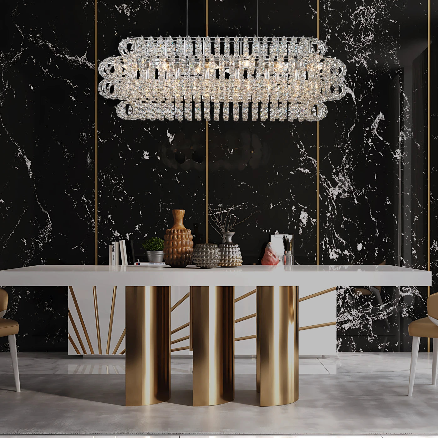 AMULETTE OVAL 4 TIER CHANDELIER