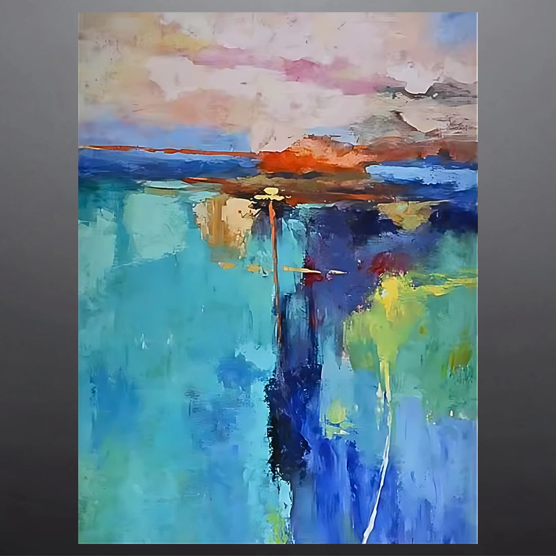 LUMINOUS CASCADE OIL PAINTING