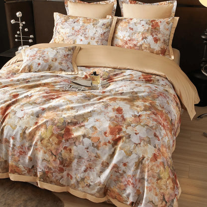 AUTUMN BLOSSOM 1000 THREAD COUNT DUVET COVER &amp; SHAMS