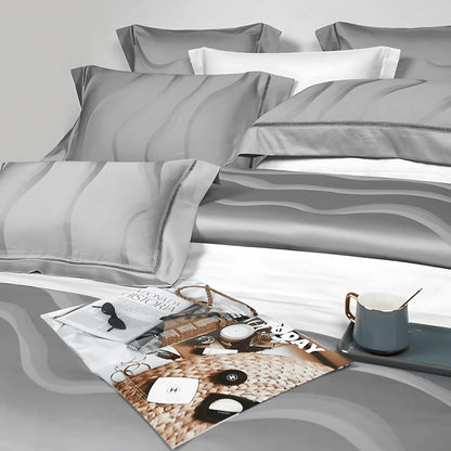 MYSTIC WAVES 1000 THREAD COUNT DUVET COVER &amp; SHAMS