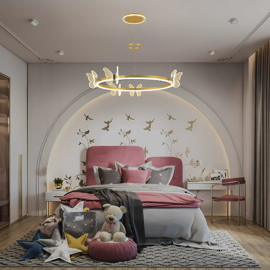 FLIGHT OF LIGHT HALO CHANDELIER