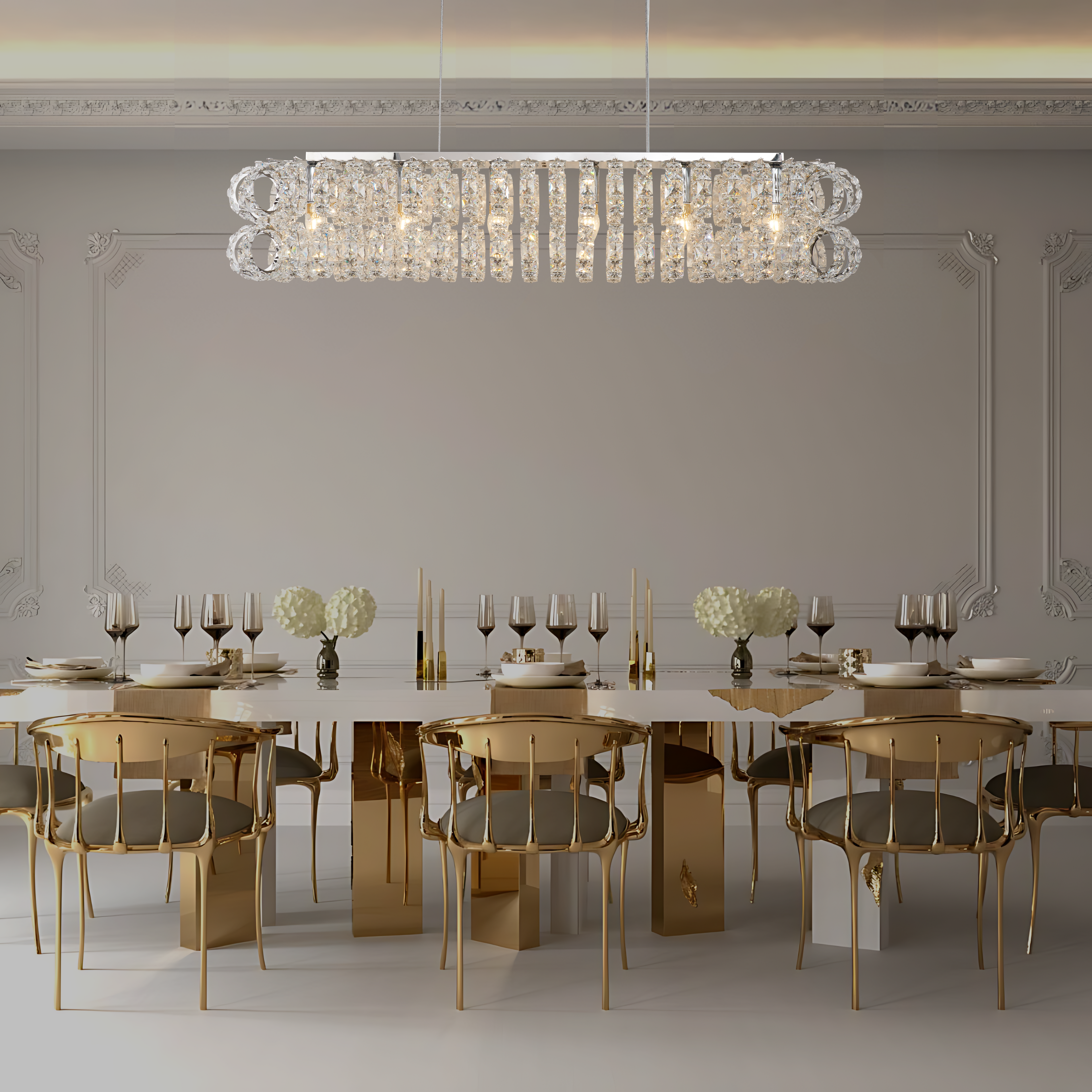 AMULETTE OVAL 2 TIER CHANDELIER