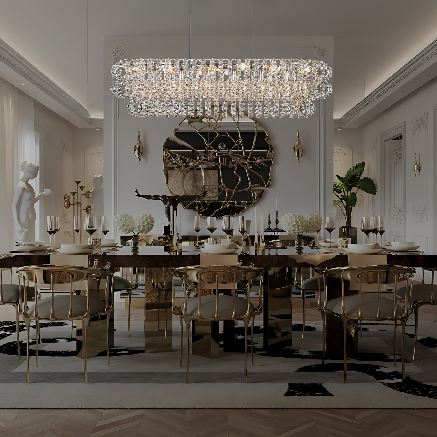 AMULETTE OVAL 3 TIER CHANDELIER