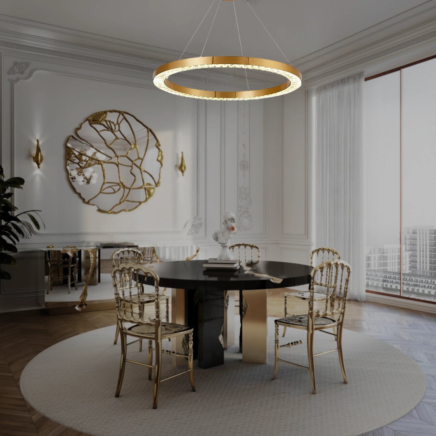 GOLD DUST HALO CHANDELIER