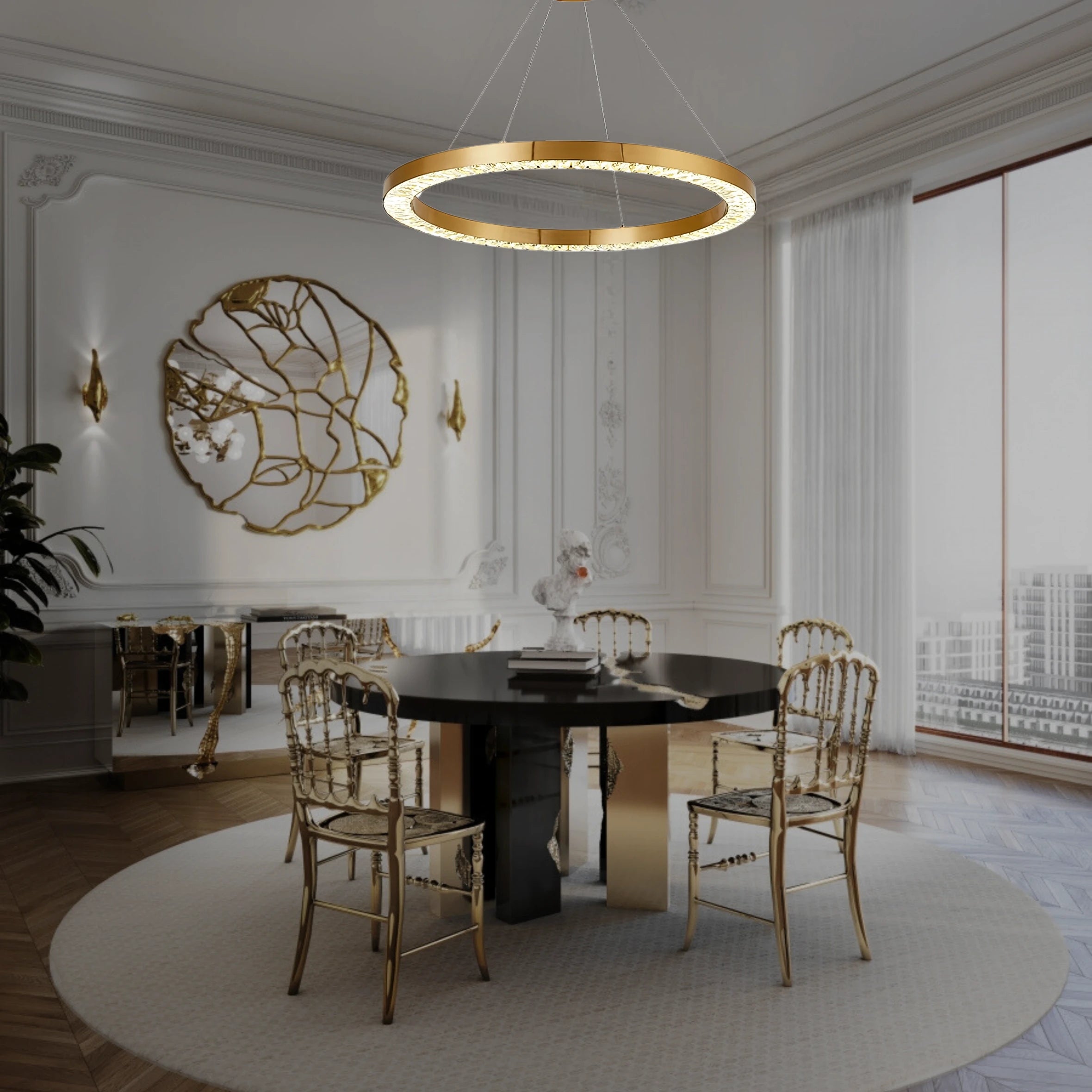 GOLD DUST HALO CHANDELIER