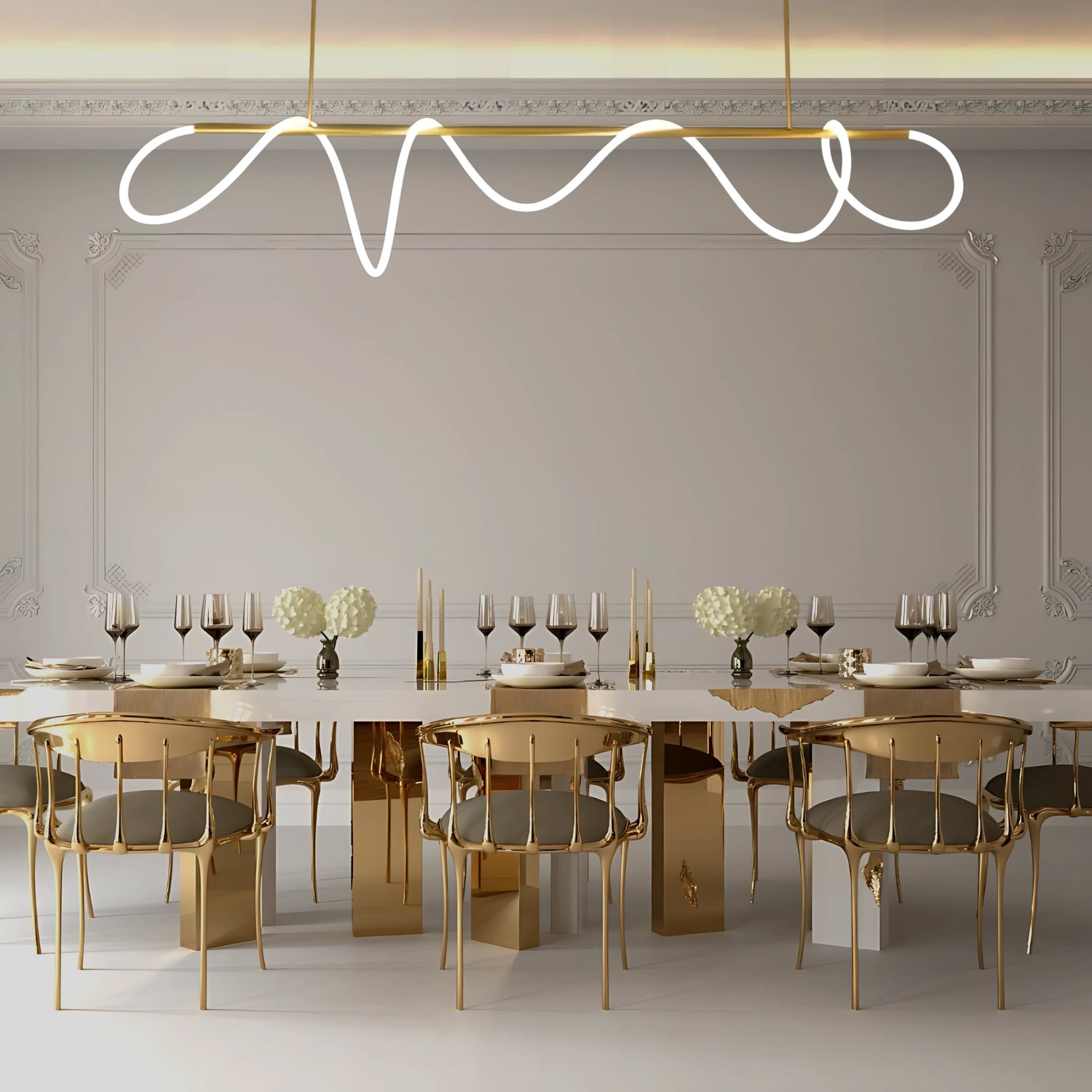 AMORPHOUS TUBE LINEAR CHANDELIER