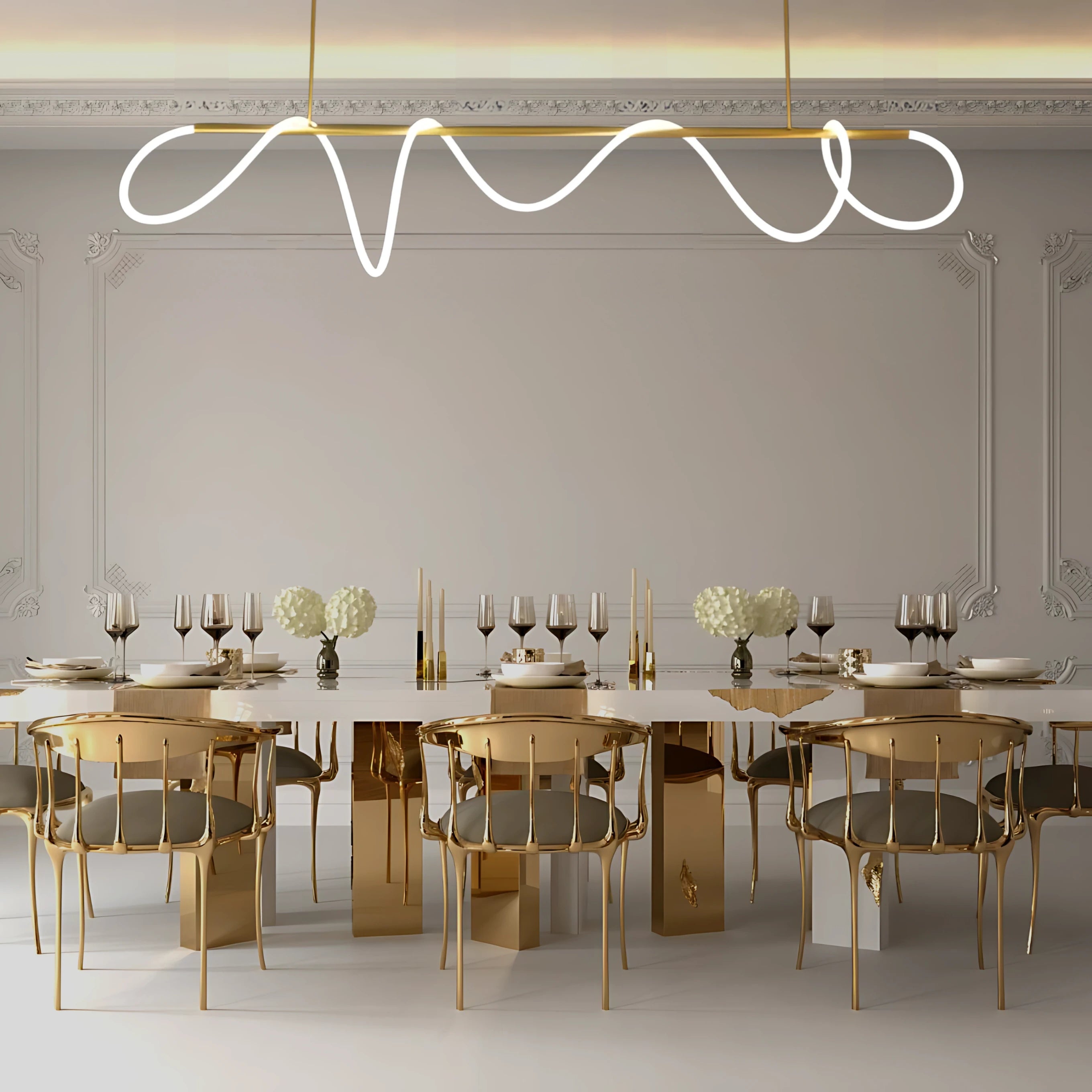 AMORPHOUS TUBE LINEAR CHANDELIER