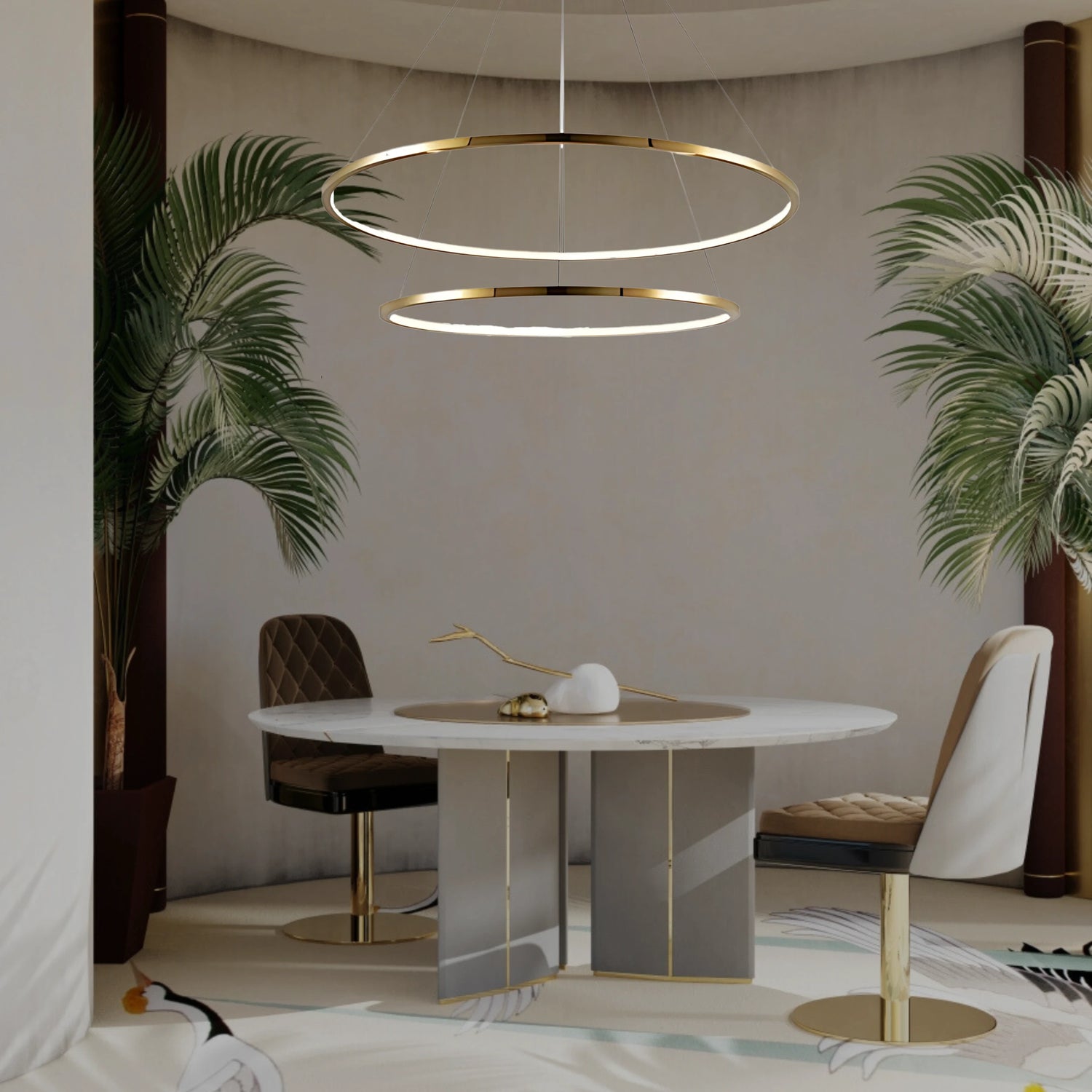 CIRCLE OF LIFE 2 TIER CHANDELIER