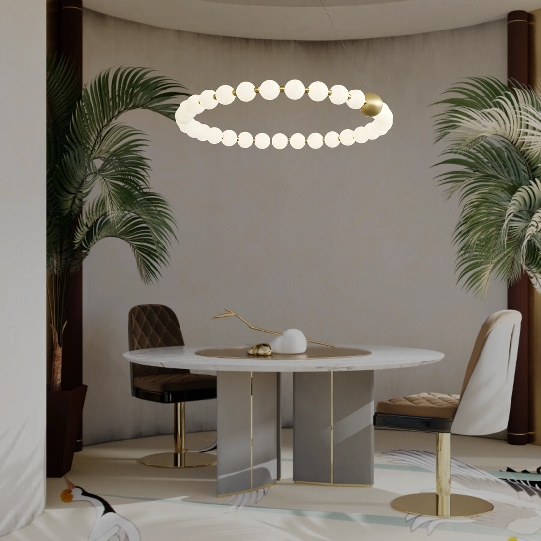 DÉLICATESSE DE PERLES HALO CHANDELIER
