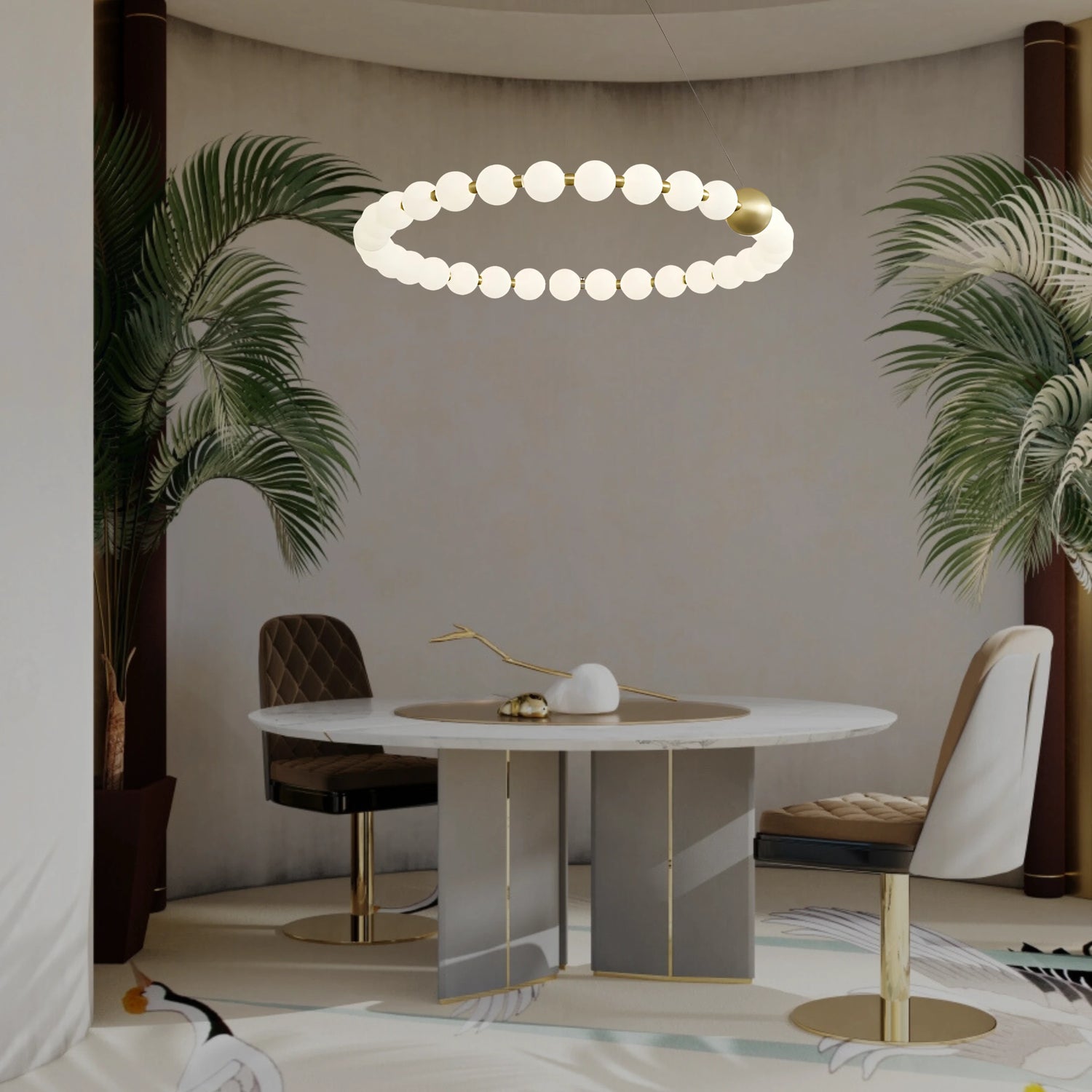 DÉLICATESSE DE PERLES HALO CHANDELIER