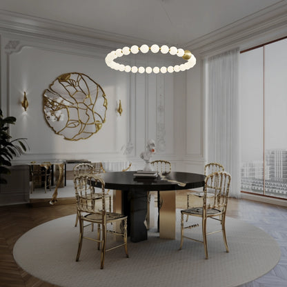 DÉLICATESSE DE PERLES HALO CHANDELIER