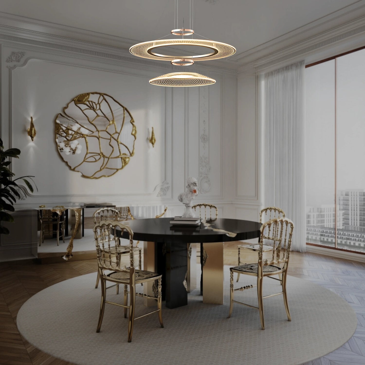 CERCLES CÉLESTES 2 TIER CHANDELIER
