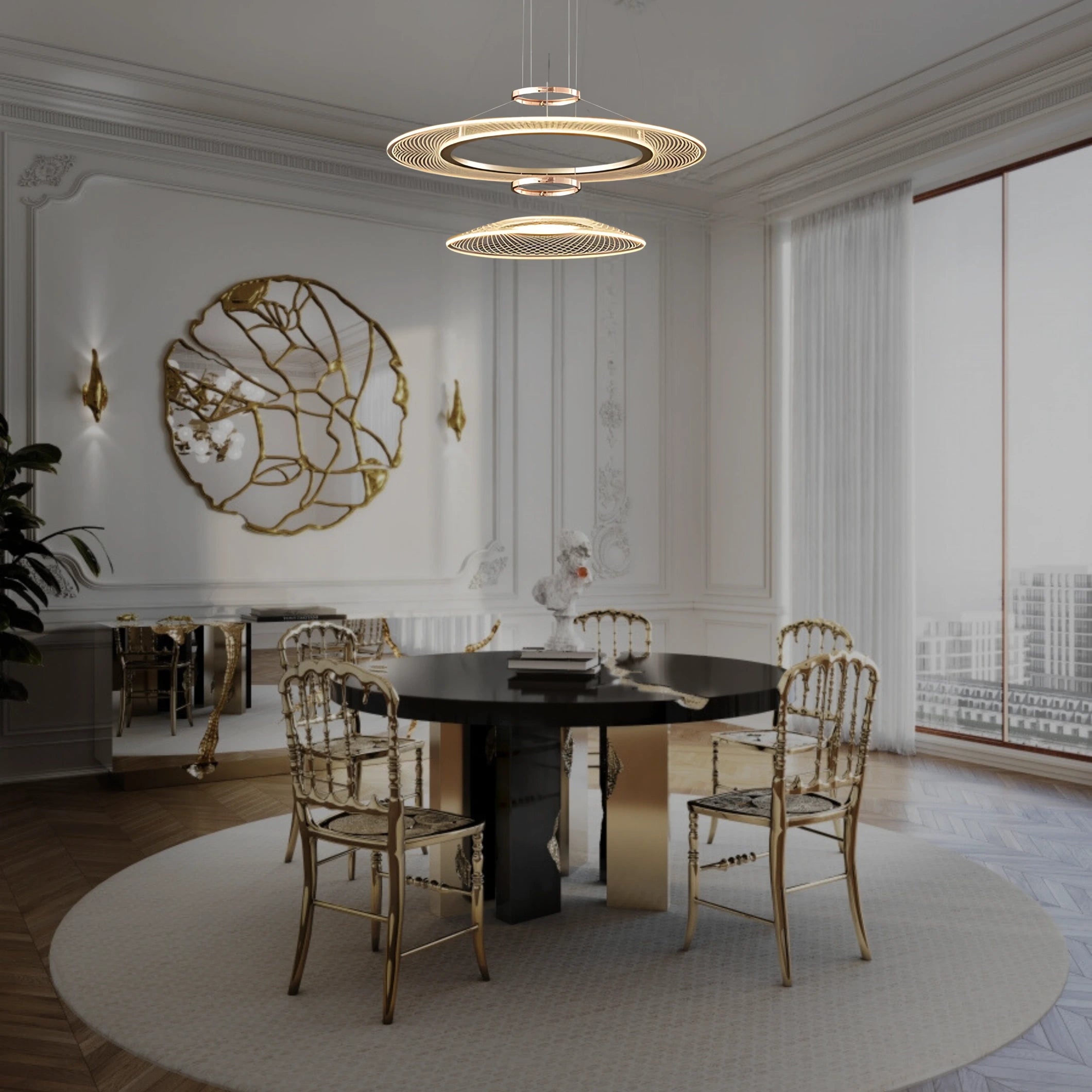 CERCLES CÉLESTES 2 TIER CHANDELIER