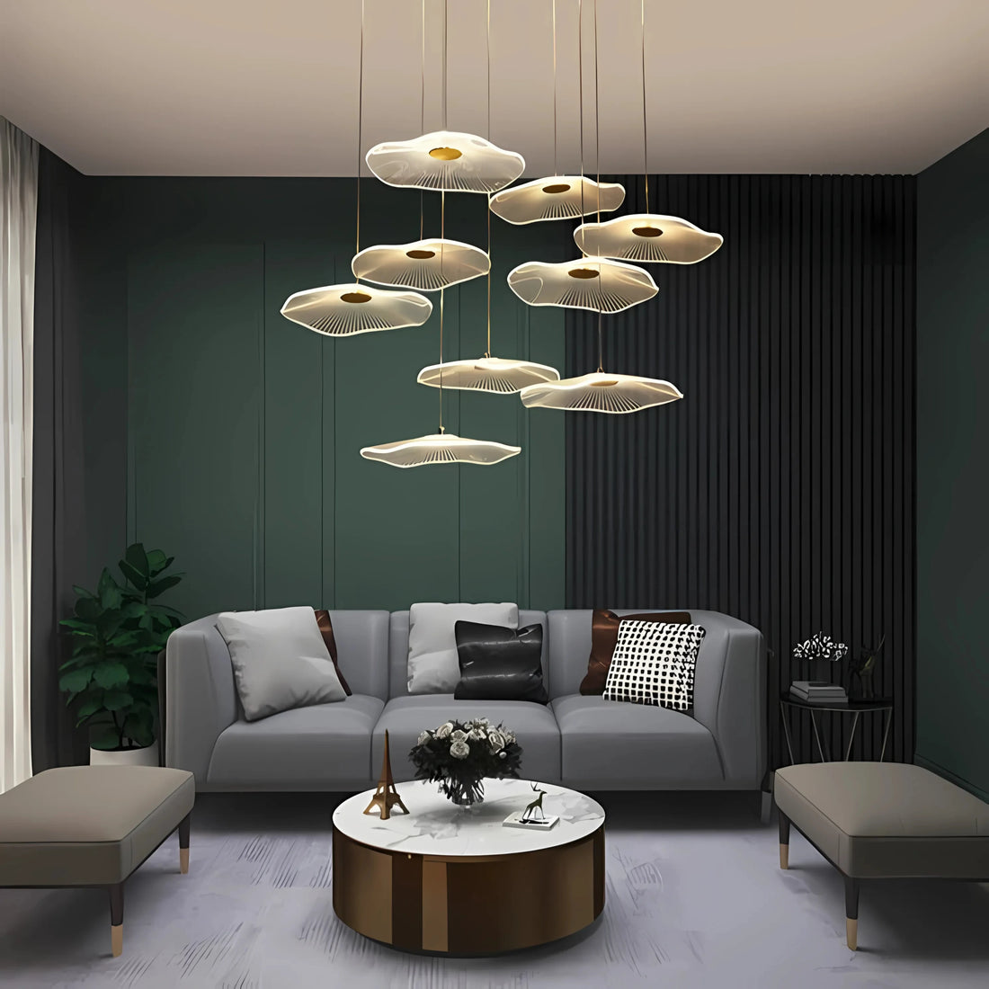 LUCE DI NENUPHAR STAIRCASE CHANDELIER