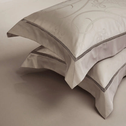 CHAMPAGNE IVORY ELEGANCE 1400 THREAD COUNT DUVET COVER &amp; SHAMS