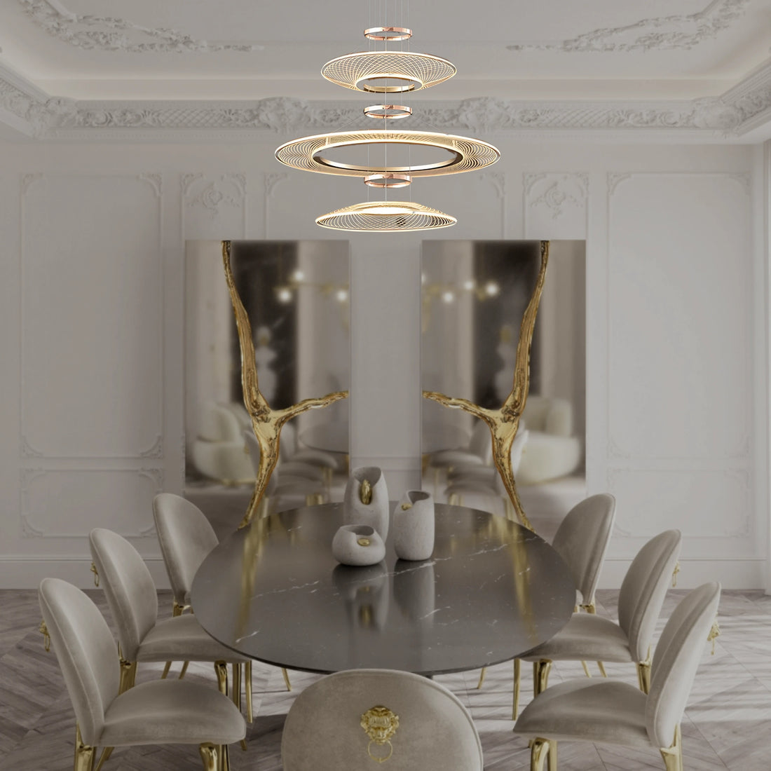 CERCLES CÉLESTES 3 TIER CHANDELIER