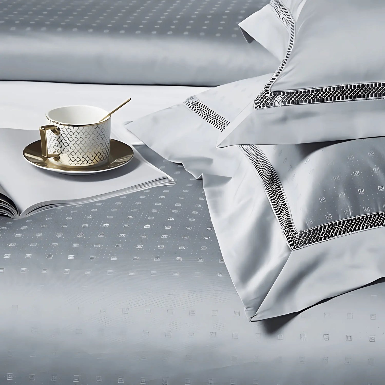 SLATE ALLURE 1000 THREAD COUNT DUVET COVER &amp; SHAMS