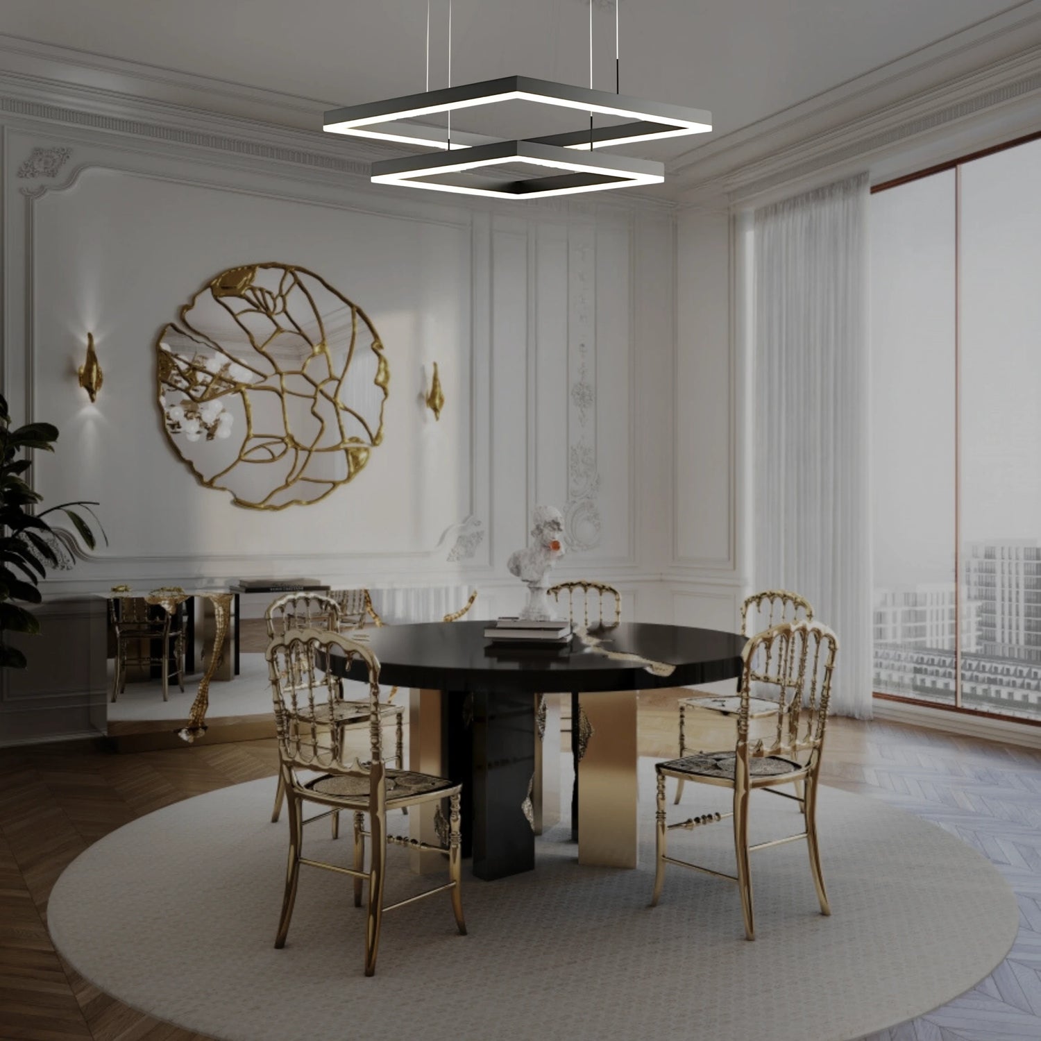 CARRÉ ÉLÉGANT 2 TIER CHANDELIER