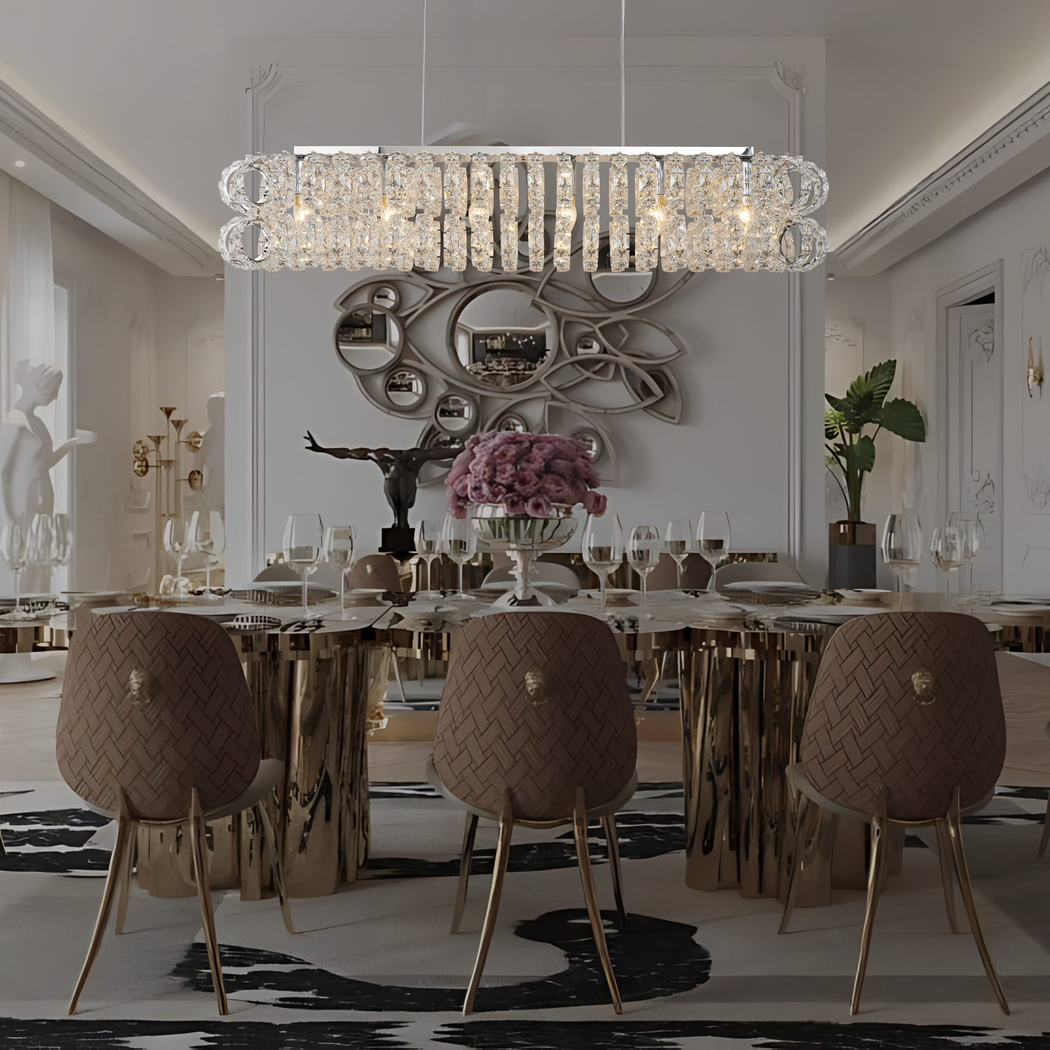 AMULETTE OVAL 2 TIER CHANDELIER