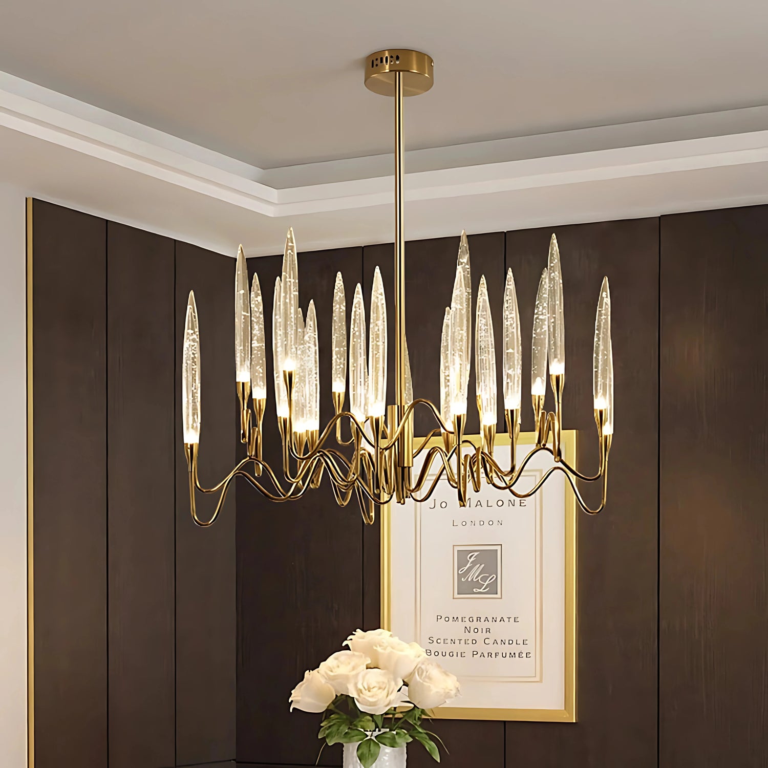EUROPEAN CANDLE HALO CHANDELIER