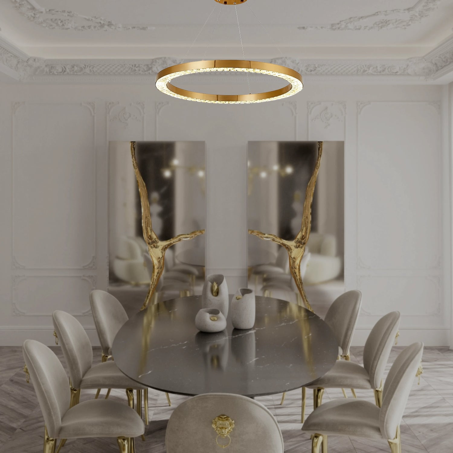 GOLD DUST HALO CHANDELIER