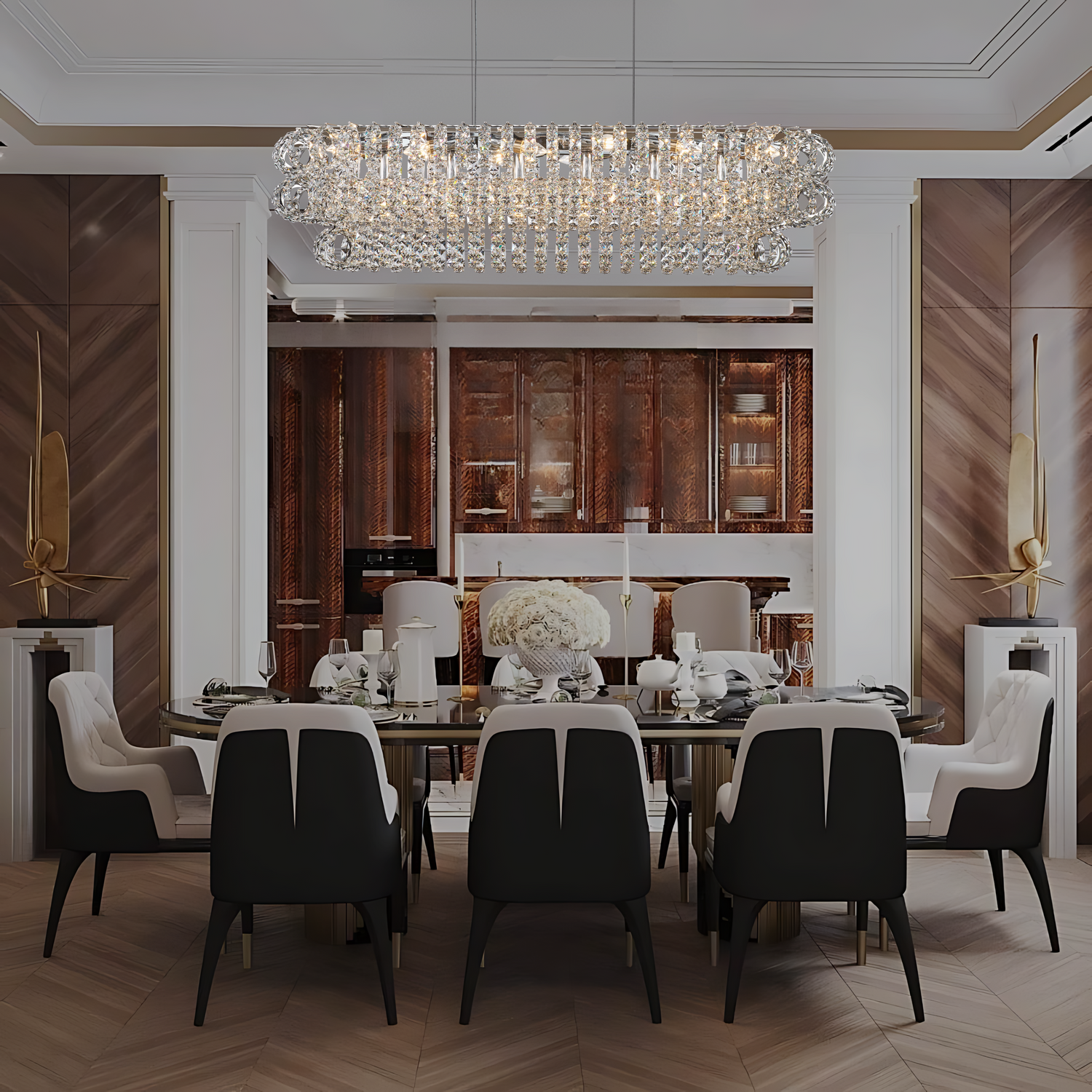 AMULETTE OVAL 3 TIER CHANDELIER