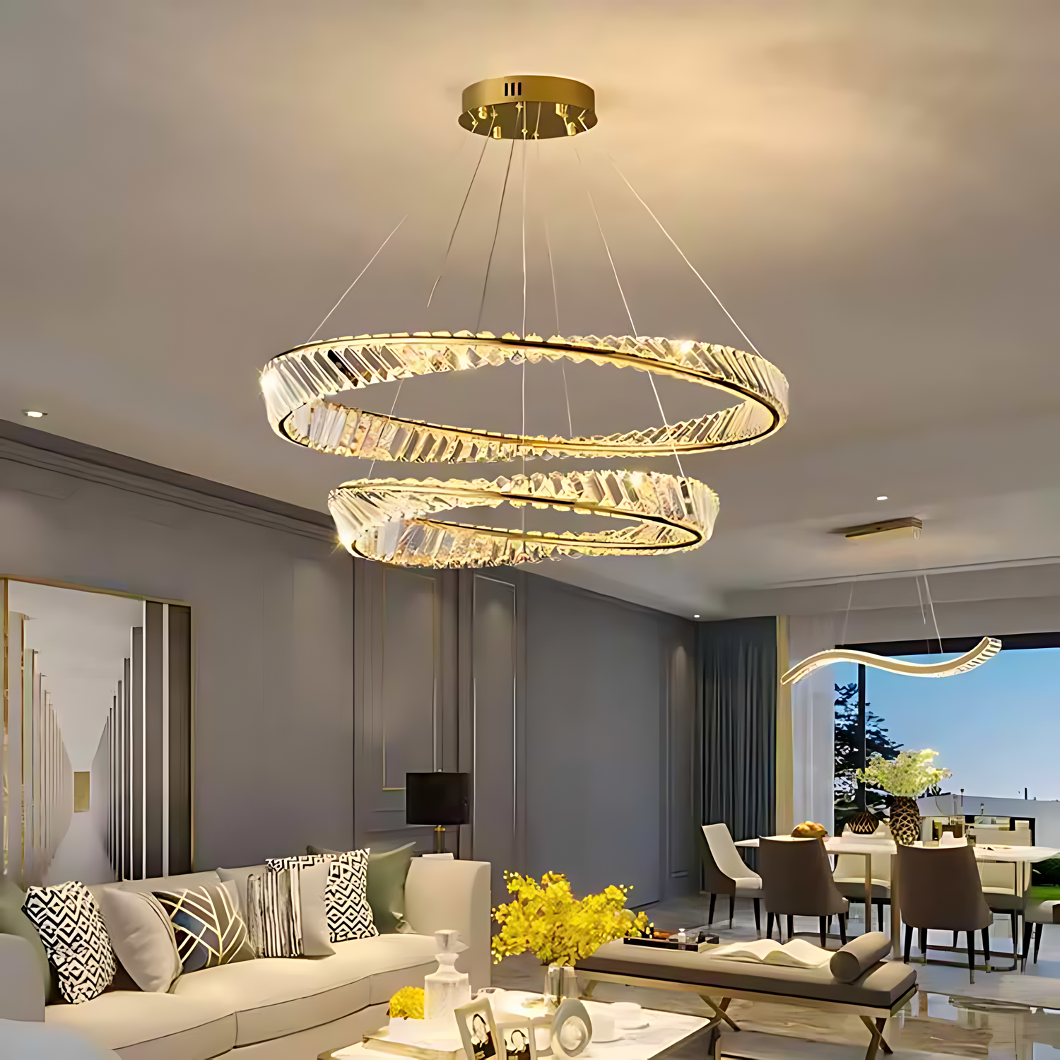 THE MOBIUS STRIP 2 TIER CHANDELIER
