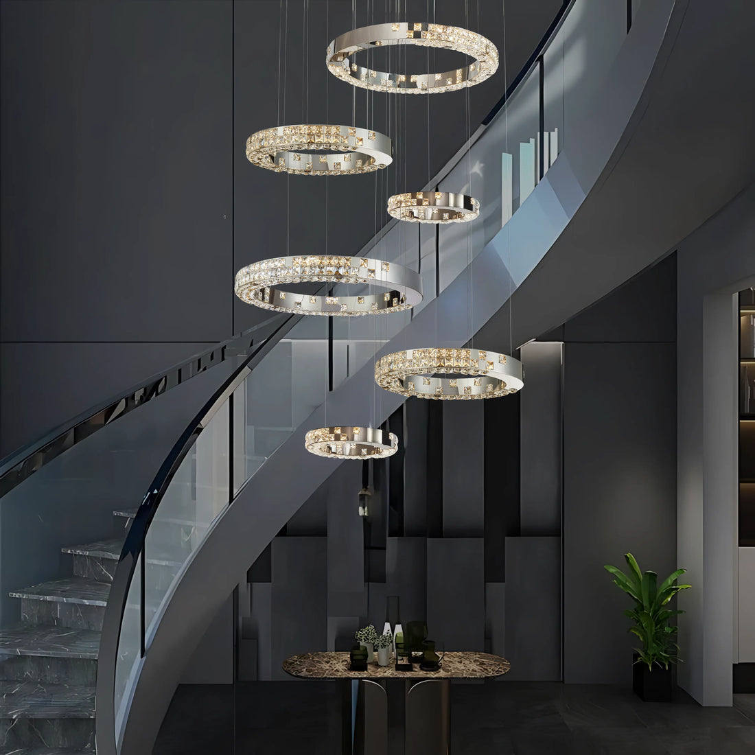 LUMIÉRE DE CARTIER STAIRCASE CHANDELIER